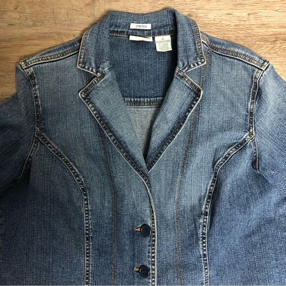 St. John’s Bay Women’s Blue Jean Jacket, size 1X - Picture 5 of 11